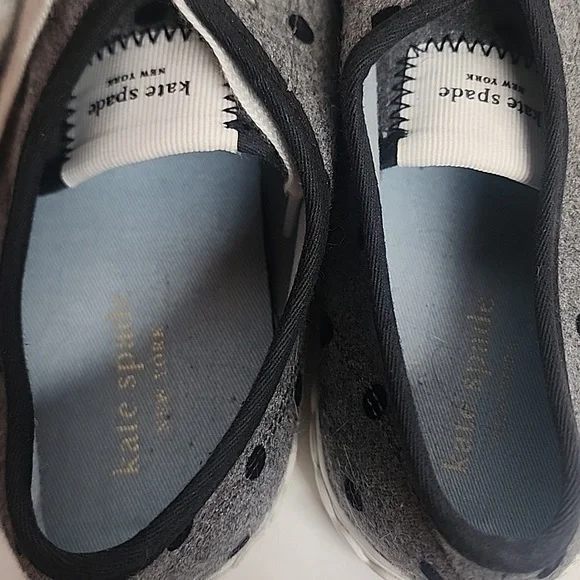 Kate Spade Vale Gray and Black Polka Dot Lace-up Size 9B Sneakers - Picture 6 of 12